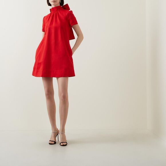 STAUD Dresses & Skirts - NWT STAUD Ilana Bow-Neck Moiré Mini Dress Size S $325